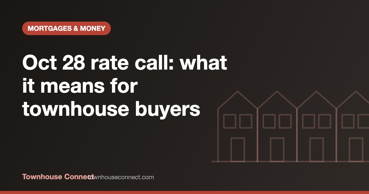 Bank of Canada October 28 2026 rate decision and what it means for GTA townhouse buyers