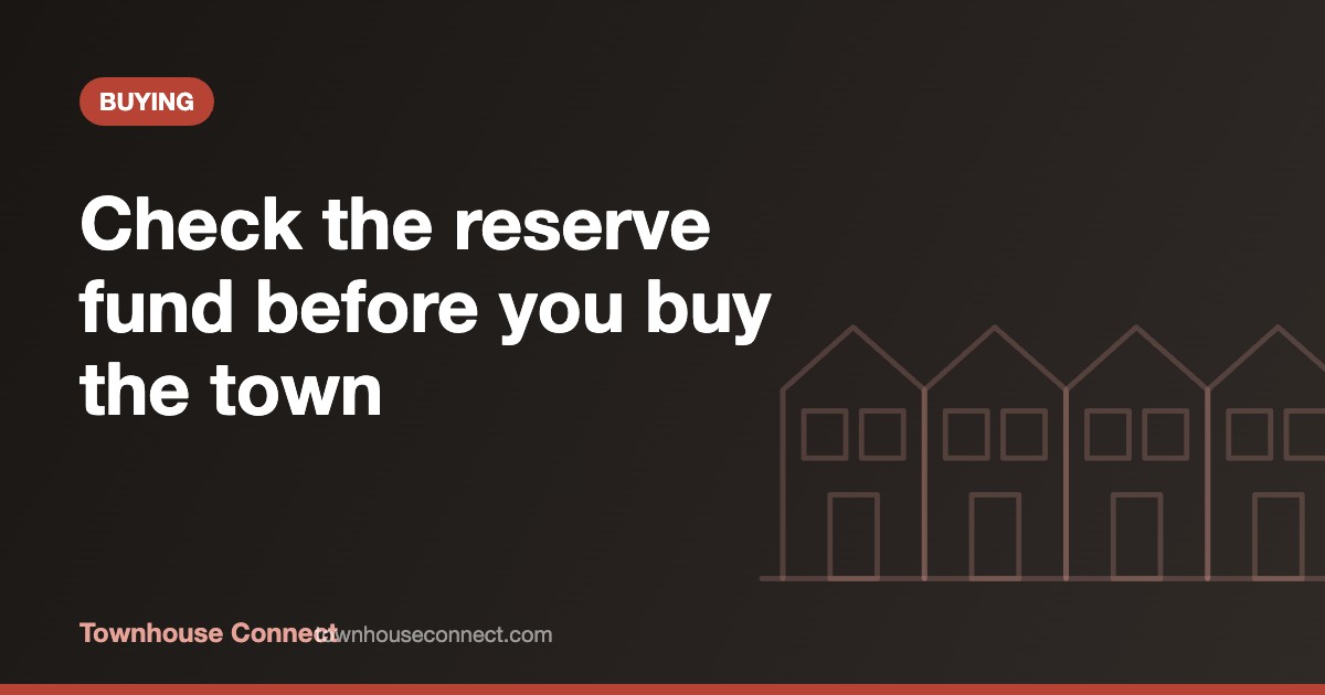 Condo townhouse reserve fund review before buying in Ontario