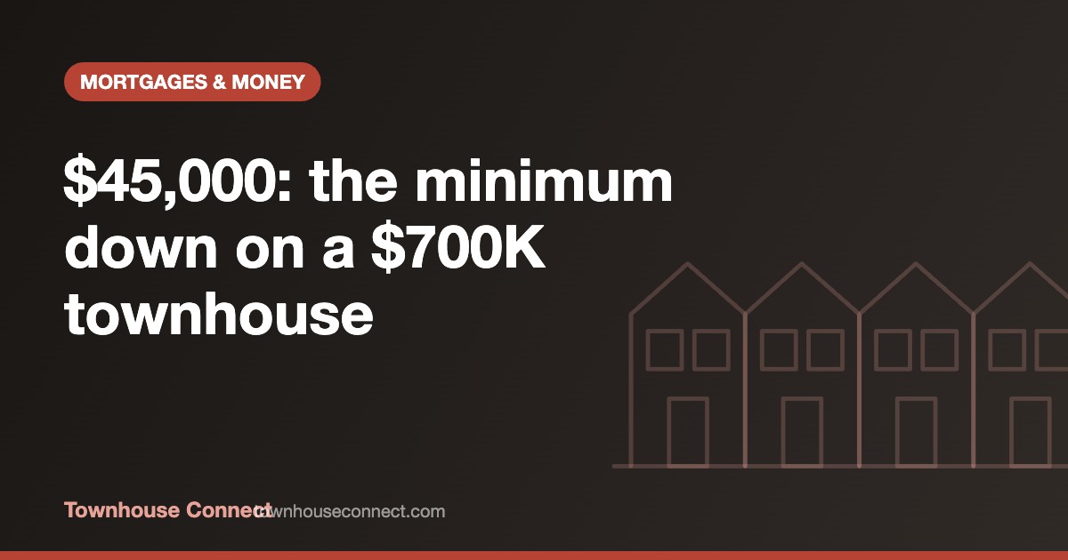 Down payment on a $700,000 townhouse in Ontario with CMHC insurance and closing costs
